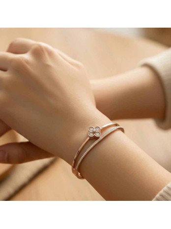 Bracelet Jonc Croisé Double Couche