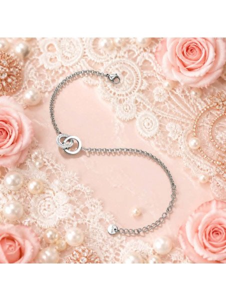 Bracelet Doubles Cercles Entrelacés Argent