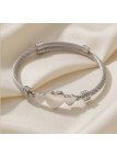 Bracelet Cœur Fil Torsadé Argent