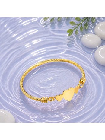 Bracelet Cœur Fil Torsadé Or