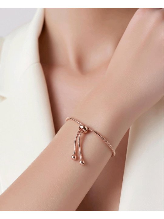 Bracelet Chaîne Serpent rose
