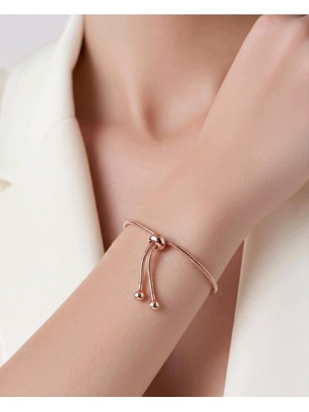 Bracelet Chaîne Serpent rose