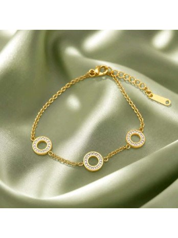 Bracelet à Charme Circulaire Doré