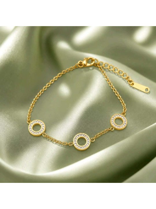 Bracelet à Charme Circulaire Doré