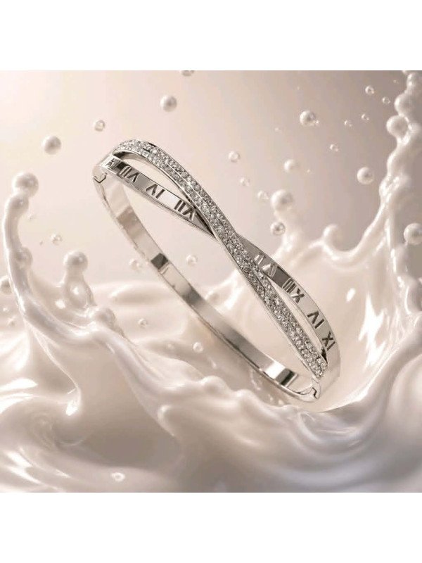 Bracelet Chiffres Romains Croisés Argent