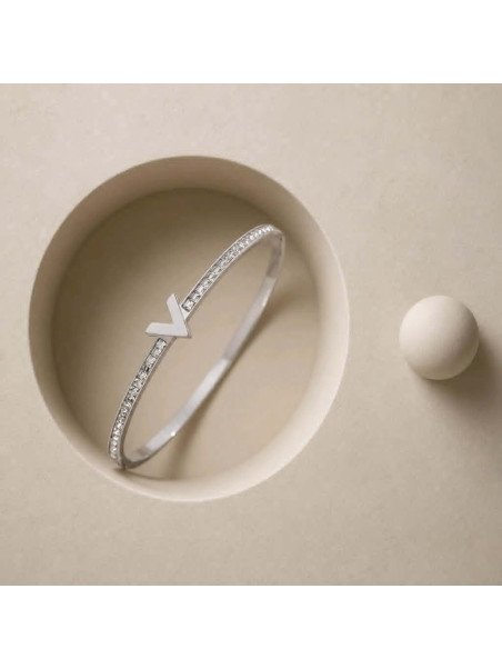 Bracelet Jonc Lettre V Argent