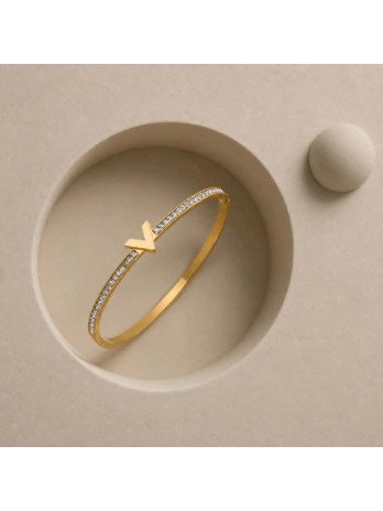 Bracelet Jonc Lettre V Or