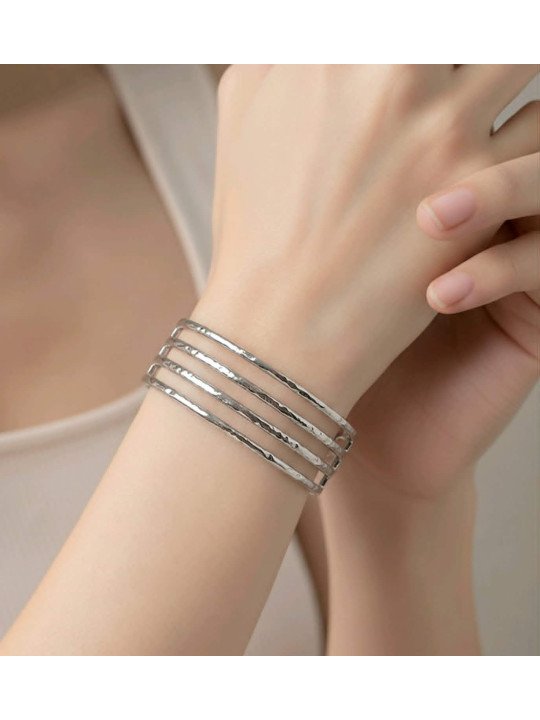 Bracelet Manchette En Acier Inoxydable Arg