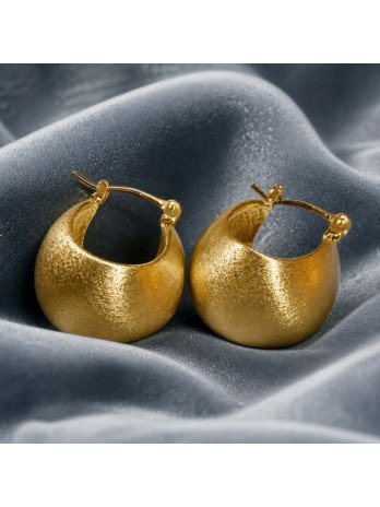 Boucles d'Oreilles Huggie Or Mat