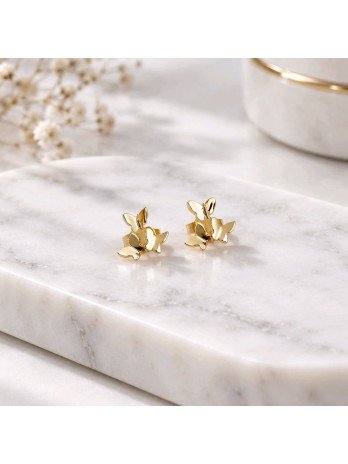 Boucle d'oreille 3 papillon or