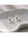 Boucle d'oreille 3 papillon argent