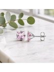 Boucle carré diamant rose