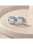 Puce ronde diamant argent 6mm