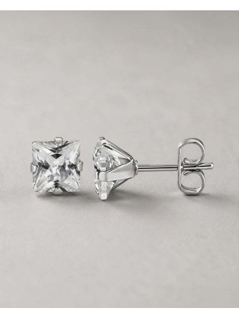 Puce carré argent blanc 3mm