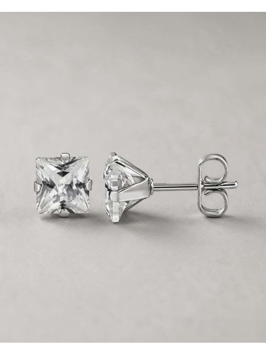 Puce carré argent blanc 3mm