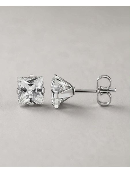 Puce carré argent blanc 3mm